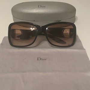 Vintage Dior Day 1 Black and Silver Sunglasses